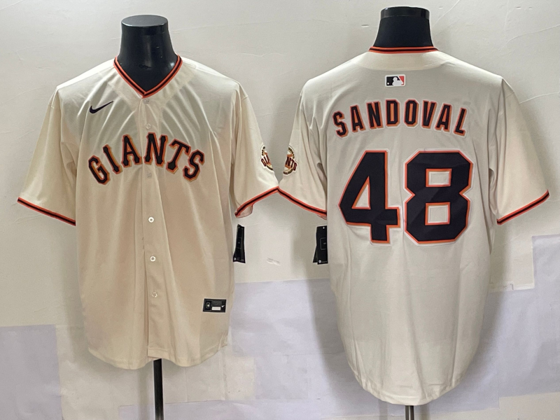 Men's San Francisco Giants Pablo Sandoval #48 Cream Home Player Jersey