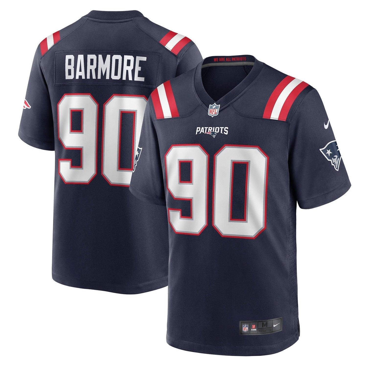 Christian Barmore New England Patriots Nike Game Jersey - Navy