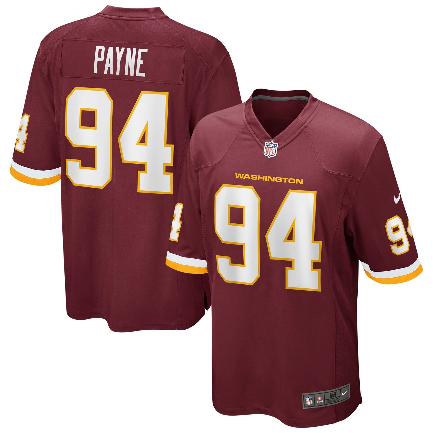Daron Payne Washington Football Team Nike Game Jersey - Burgundy