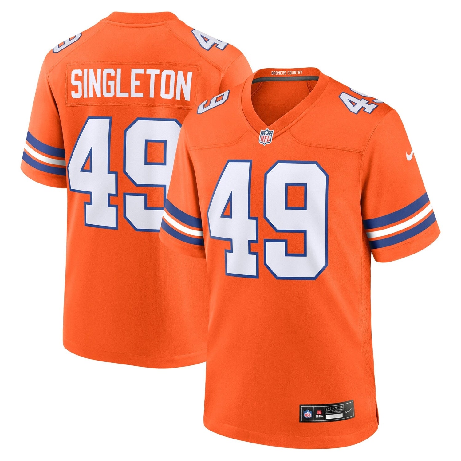 Alex Singleton Denver Broncos Nike Alternate Game Jersey - Orange
