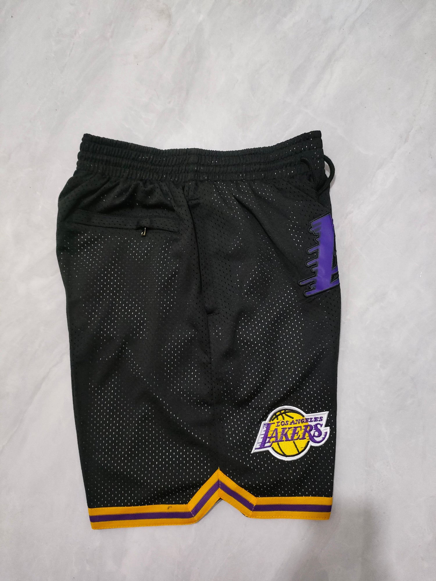 JUST DON Los Angeles Lakers Black Pocket Shorts