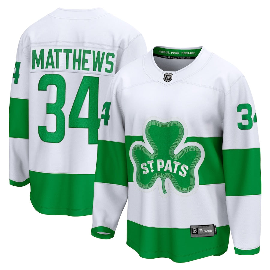 Auston Matthews Toronto Maple Leafs St. Patricks Alternate Premier Breakaway Jersey - White