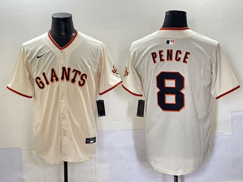 Men's San Francisco Giants Hunter Pence #8 Cream Home Player Jersey