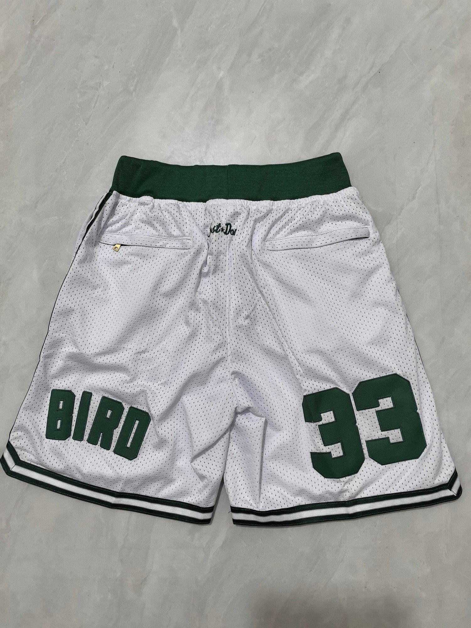 JUST DON Boston Celtics White Pocket Shorts