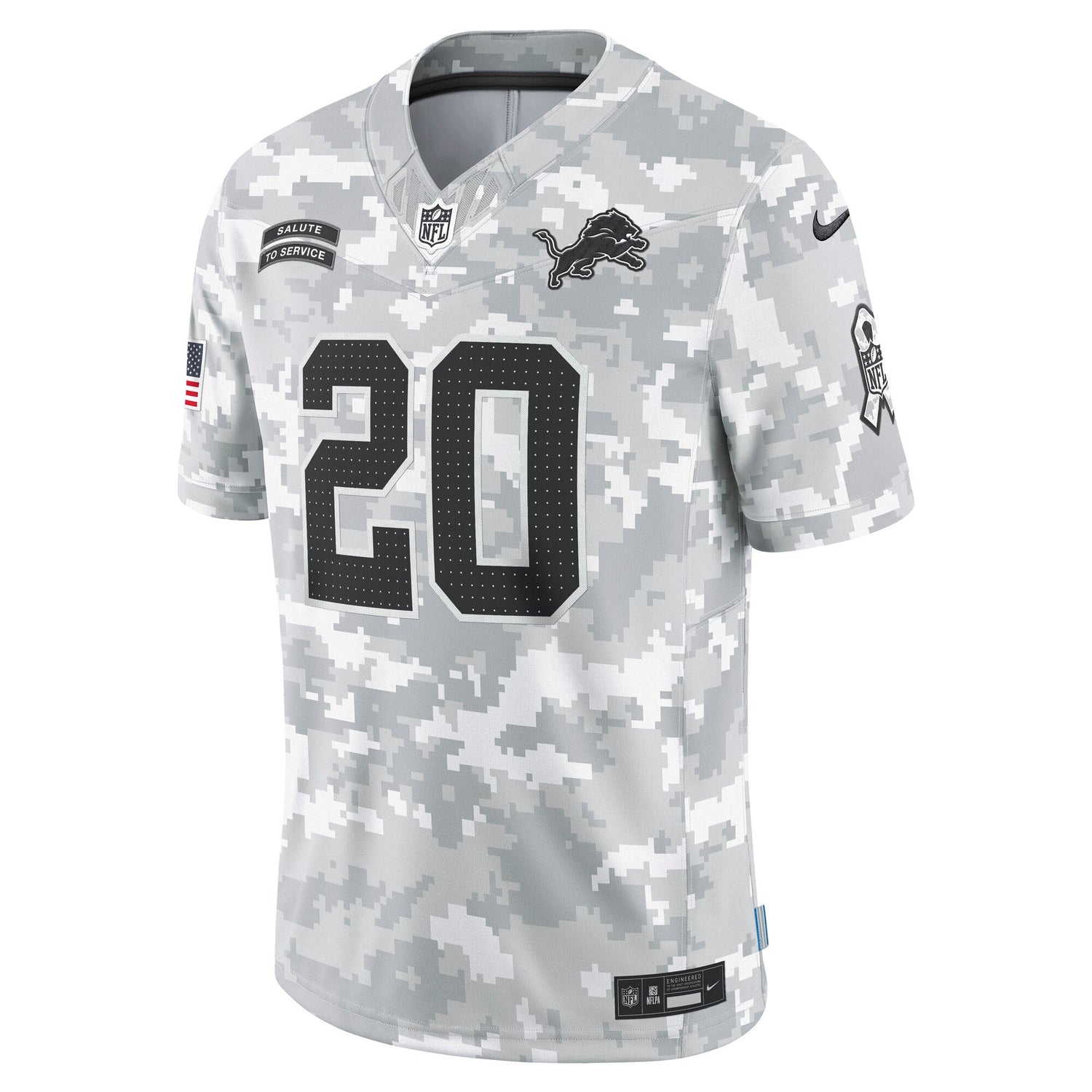 Barry Sanders Detroit Lions Nike 2024 Salute to Service Retired Limited Jersey - Arctic Camo
