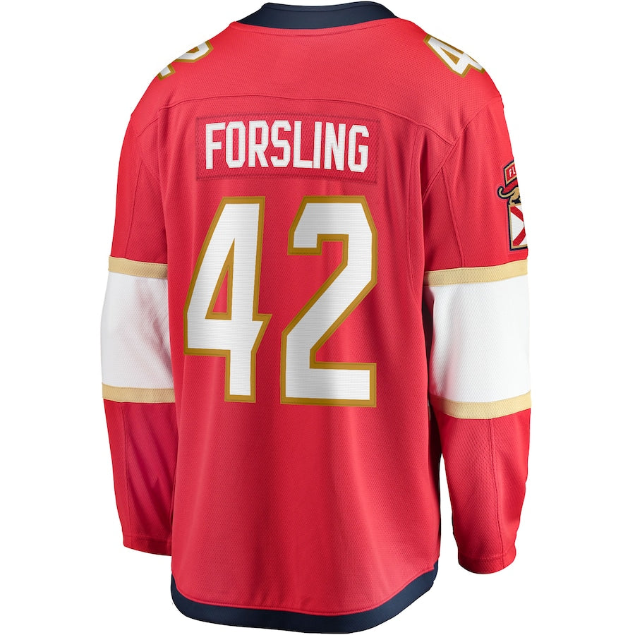 Gustav Forsling Florida Panthers Home Breakaway Jersey - Red