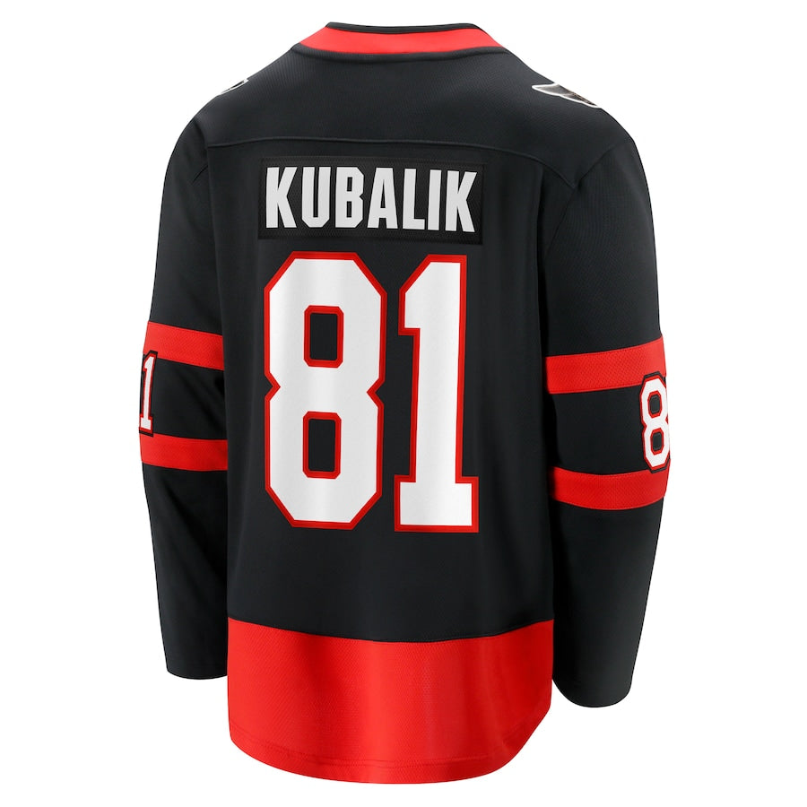Dominik Kubalik Ottawa Senators Home Breakaway Jersey - Black