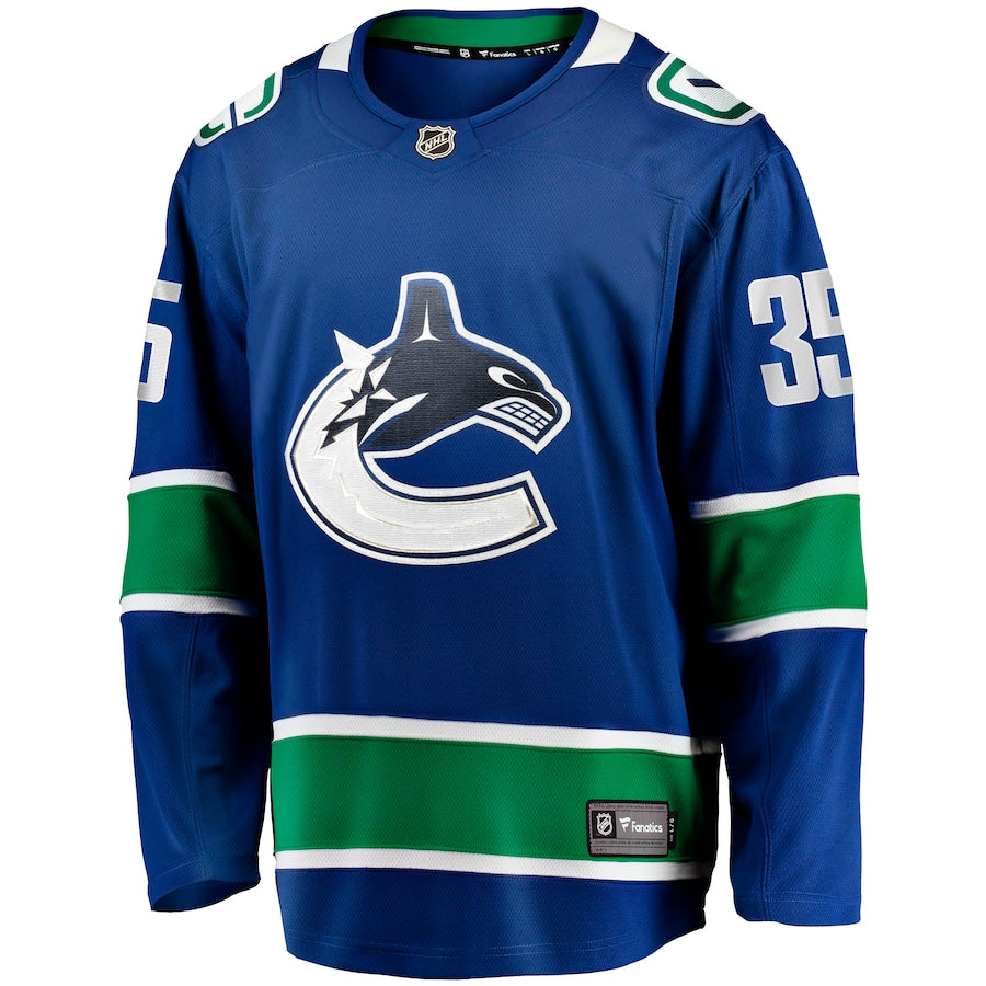 Men's Vancouver Canucks Thatcher Demko Fanatics Blue Home Breakaway Jersey