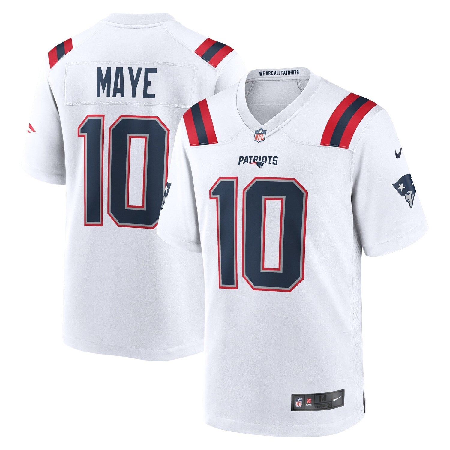 Drake Maye New England Patriots Nike Game Jersey - White