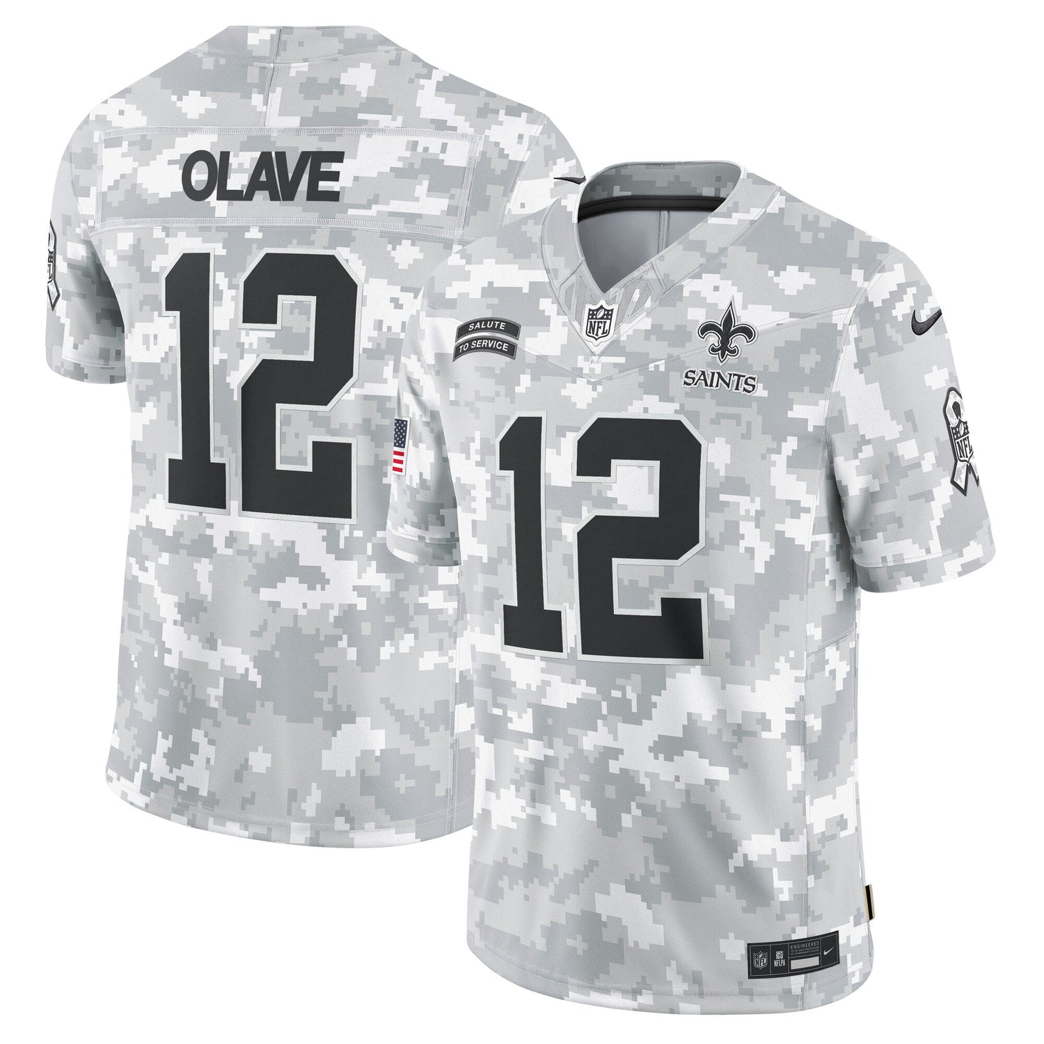Chris Olave New Orleans Saints Nike 2024 Salute to Service Limited Jersey - Arctic Camo