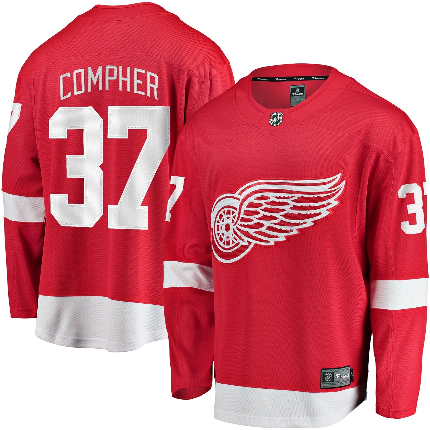 J.T. Compher Detroit Red Wings Home Breakaway Jersey - Red
