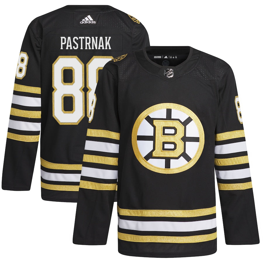 David Pastrnak Boston Bruins Primegreen 100th Anniversary Jersey - Black