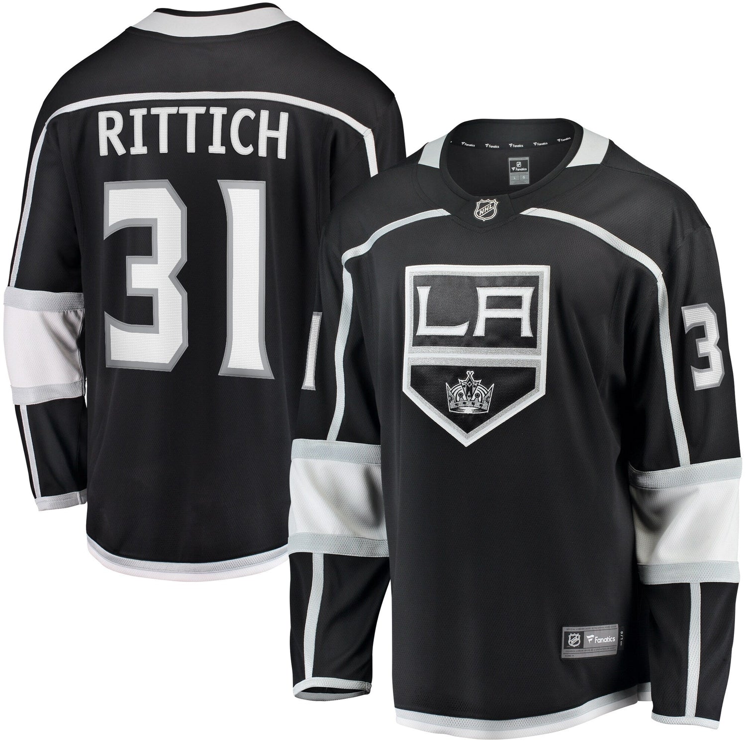 David Rittich Los Angeles Kings Home Premier Breakaway Jersey - Black