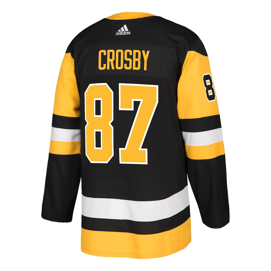 Men's Pittsburgh Penguins Sidney Crosby adidas Captain Patch Black Authentic Player Jersey