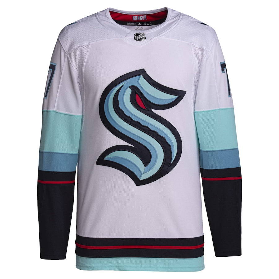 Men's Seattle Kraken Jordan Eberle adidas White Away Primegreen Authentic Pro Player - Jersey