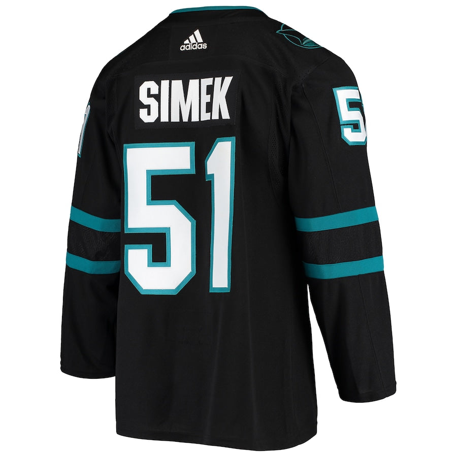 Men's San Jose Sharks Radim Simek adidas Black Alternate Authentic Jersey