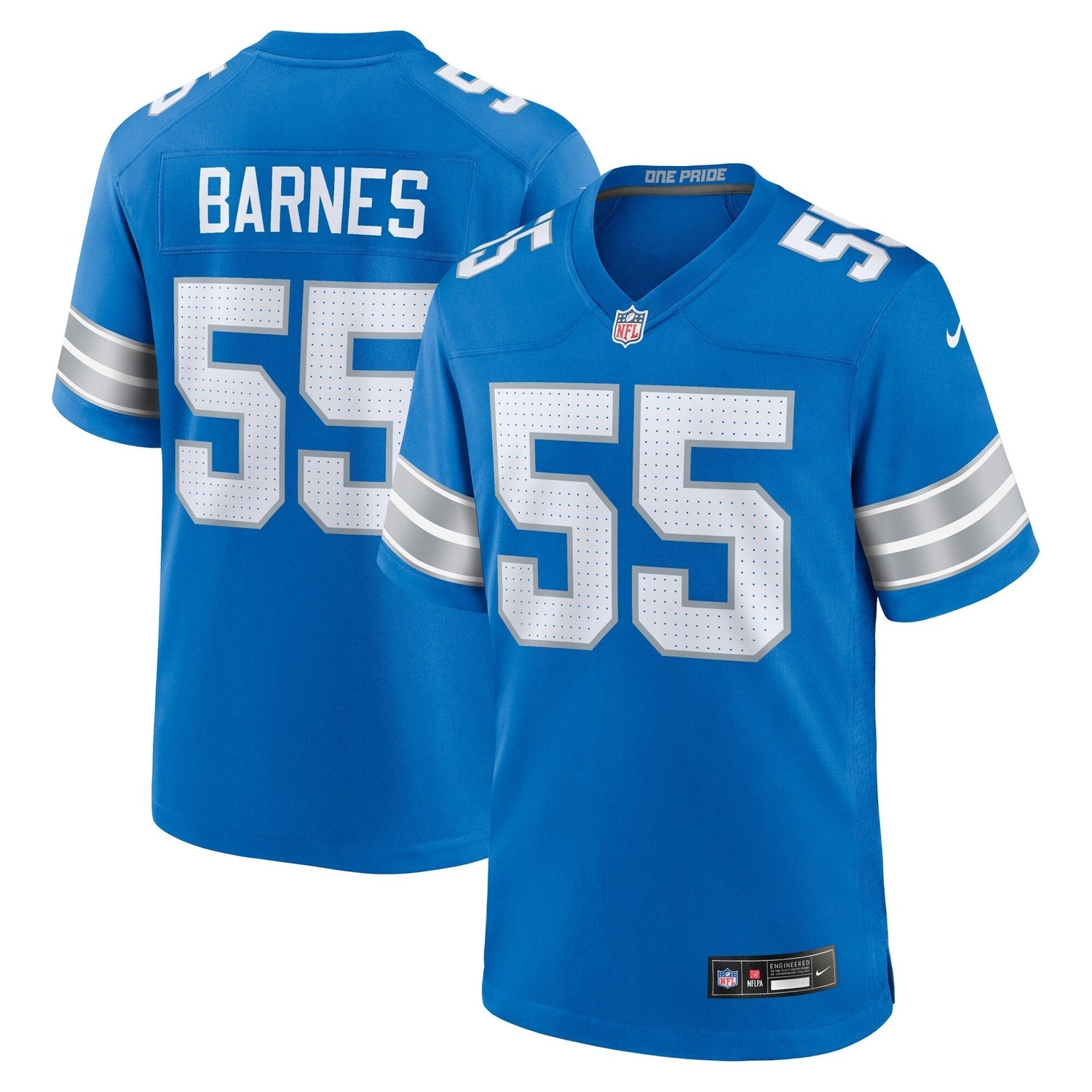 Derrick Barnes Detroit Lions Nike Team Game Jersey - Blue
