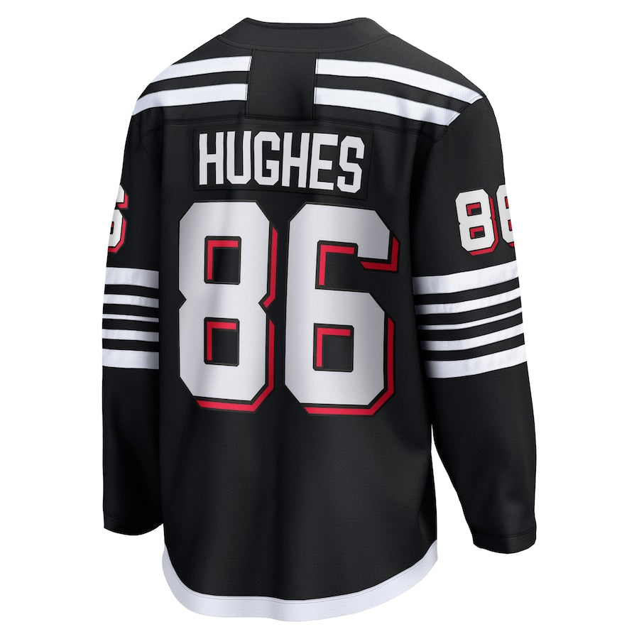 Jack Hughes New Jersey Devils Alternate Premier Breakaway Jersey - Black