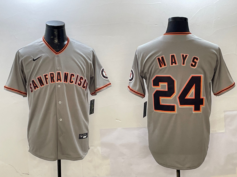 Men's San Francisco Giants Willie Mays #24 Gray Player Jersey