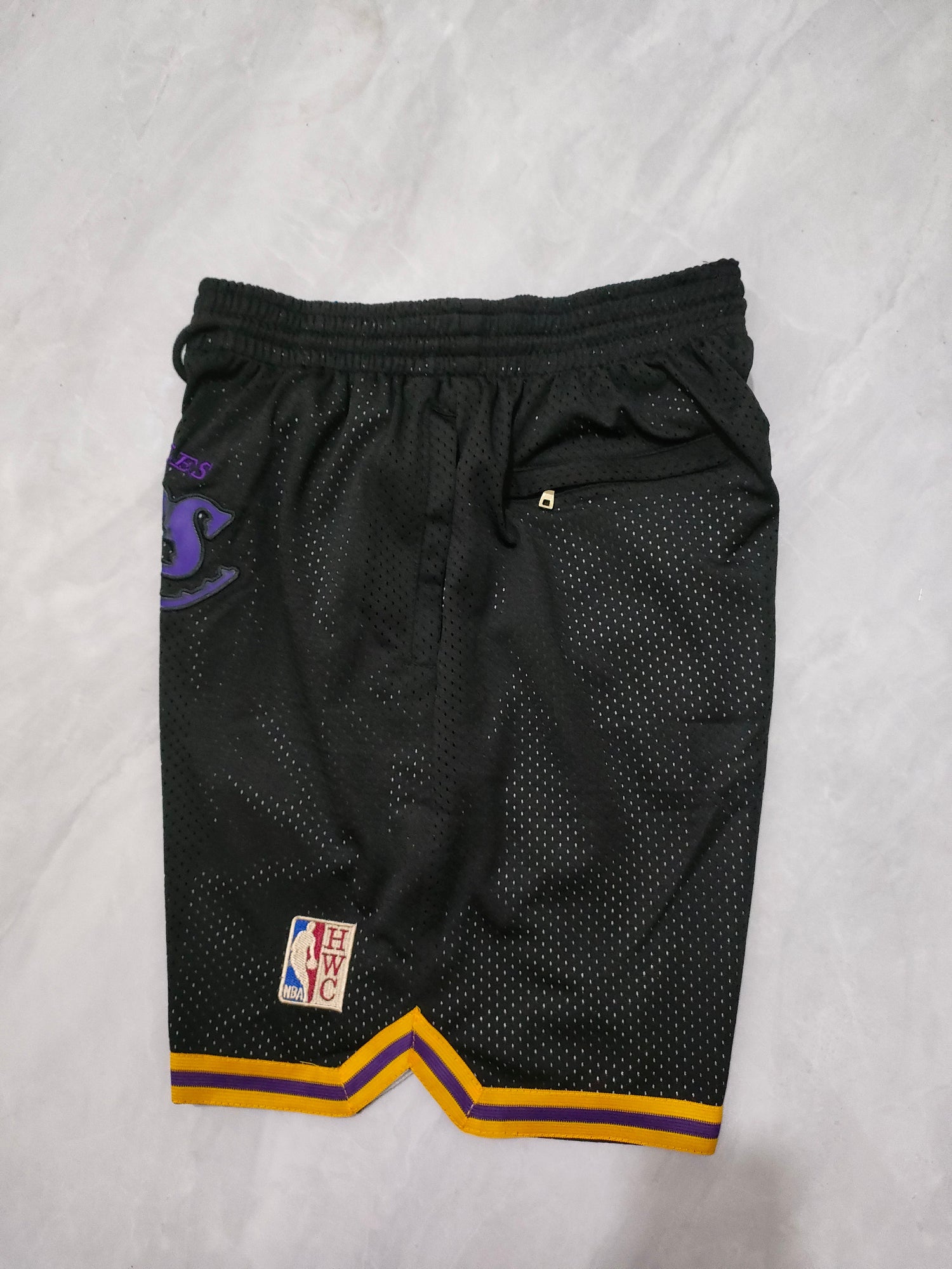 JUST DON Los Angeles Lakers Black Pocket Shorts