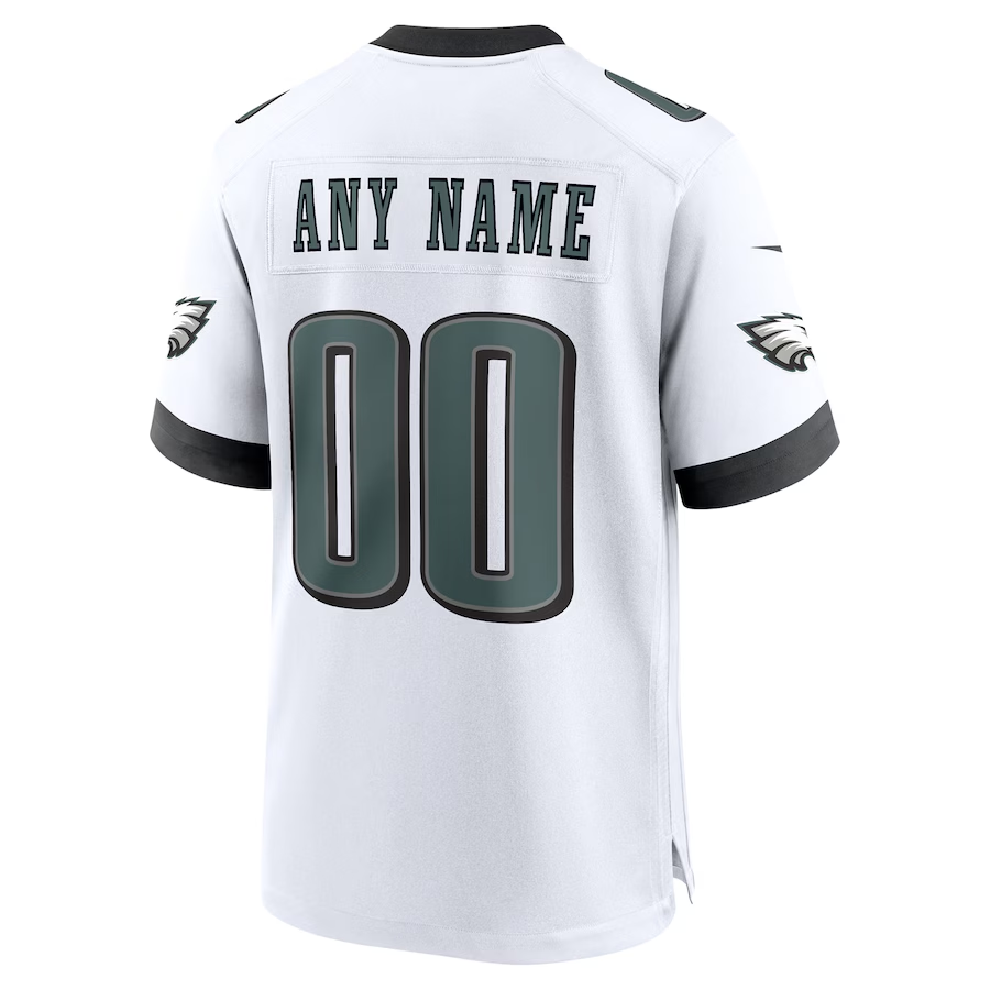Men's Philadelphia Eagles Nike Midnight White Super Bowl LIX Custom Game Jersey