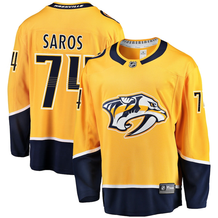 Juuse Saros Nashville Predators Breakaway Jersey - Gold