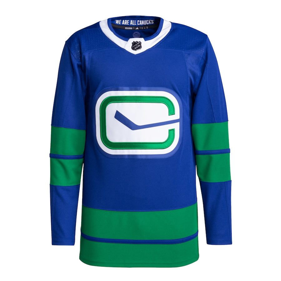 Men's Vancouver Canucks adidas Blue Alternate Primegreen Authentic Blank Jersey