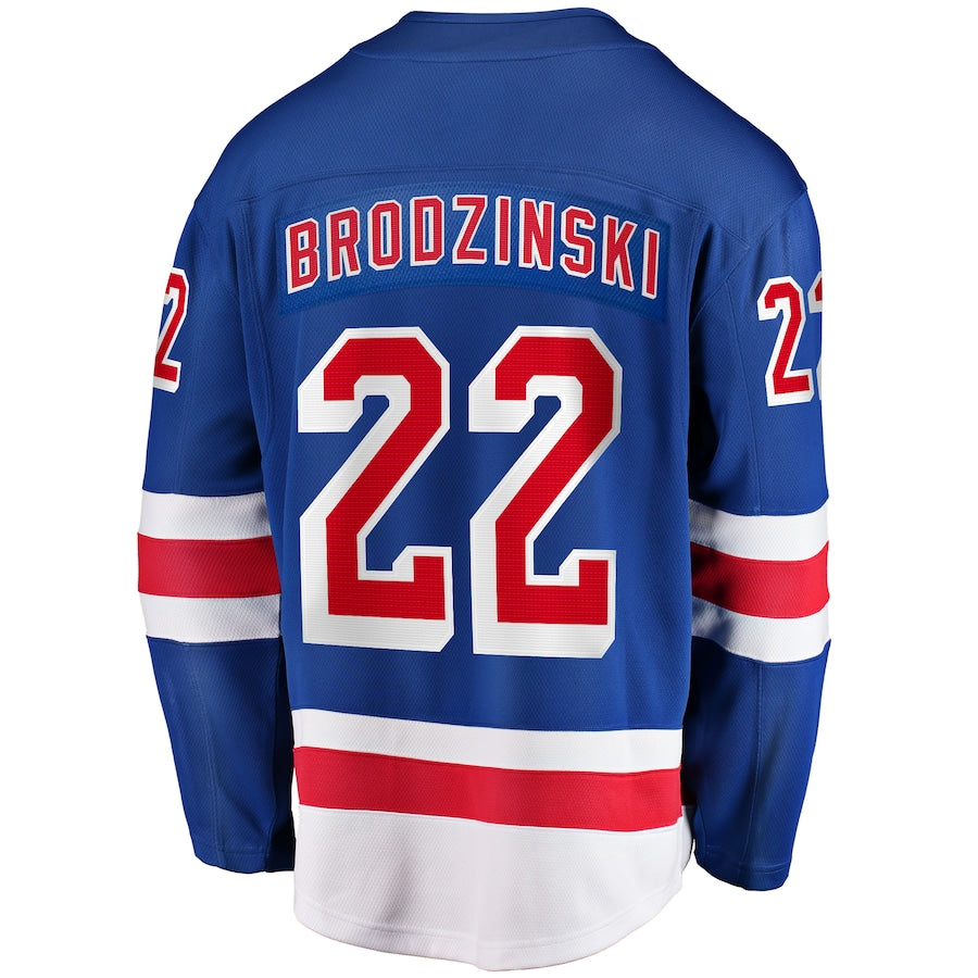 Jonny Brodzinski New York Rangers Home Premier Breakaway Jersey - Blue
