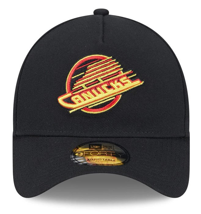 Men's Vancouver Canucks NHL New Era Black 9Forty A-Frame Snapback Hat