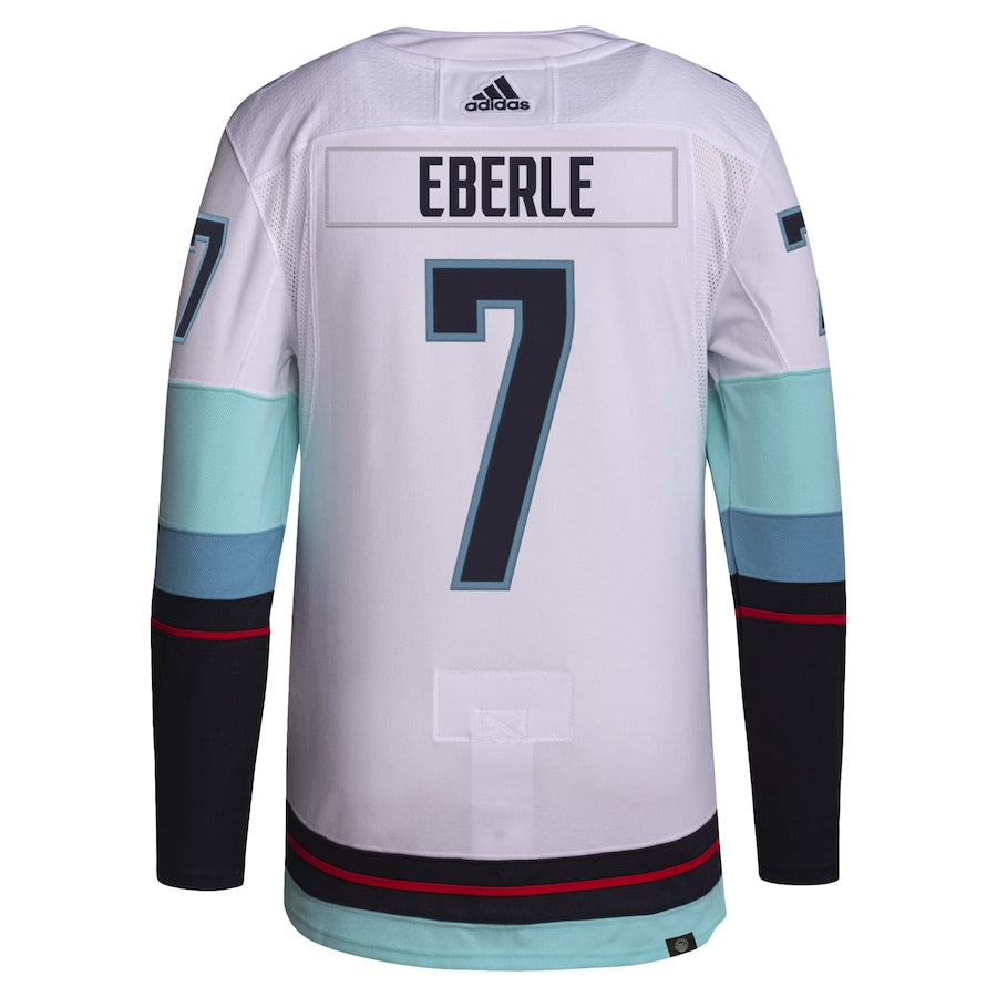 Men's Seattle Kraken Jordan Eberle adidas White Away Primegreen Authentic Pro Player - Jersey