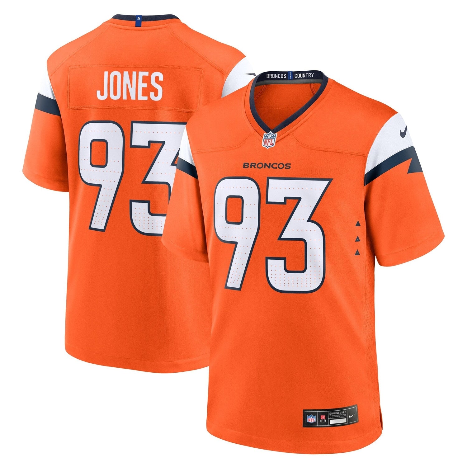 D.J. Jones Denver Broncos Nike Team Game Jersey - Orange