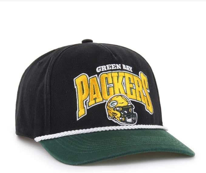 Men's Green Bay Packers NFL 47 Brand Black Palermo Hitch Snapback Hat