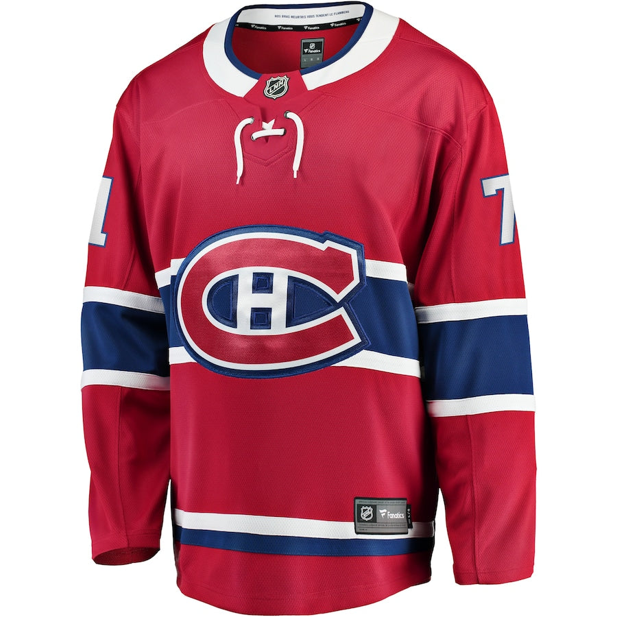 Jake Evans Montreal Canadiens Home Breakaway Jersey - Red