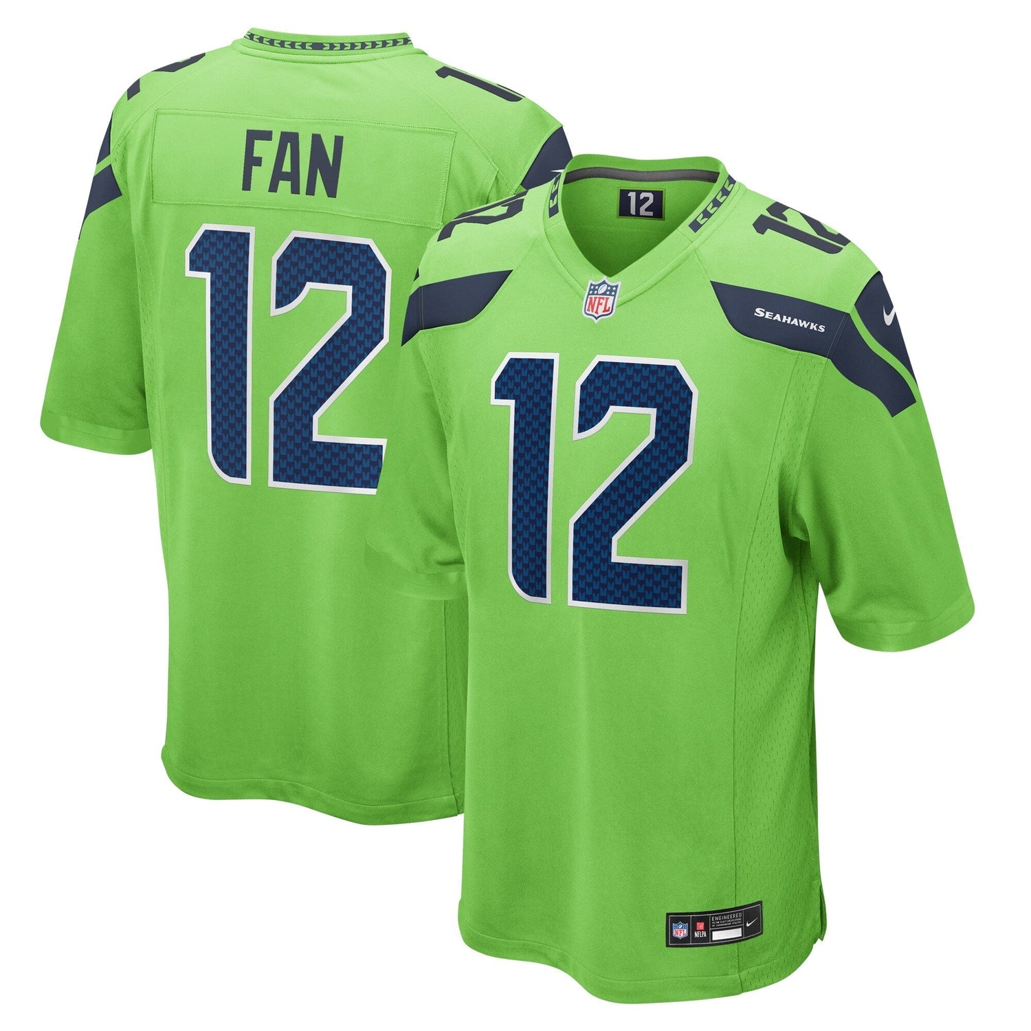 12s Seattle Seahawks Nike Game Jersey - Neon Green