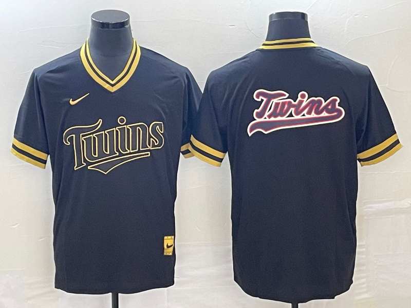 Men's Minnesota Twins Black Player Logo Jersey