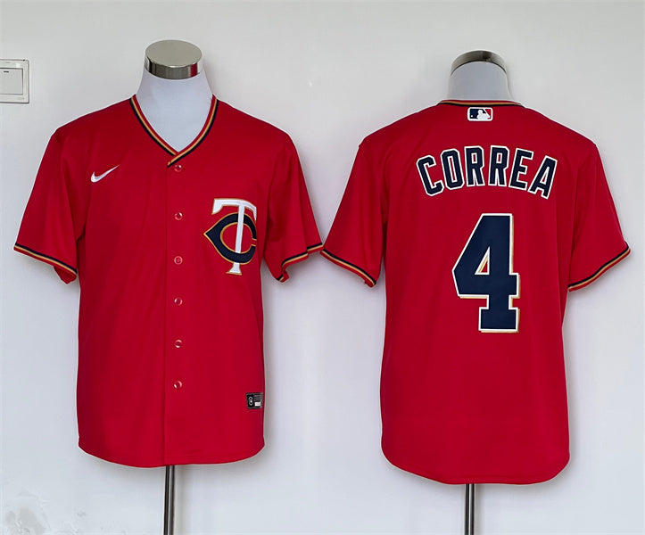 Men's Minnesota Twins Carlos Correa #4 Red Player Jersey