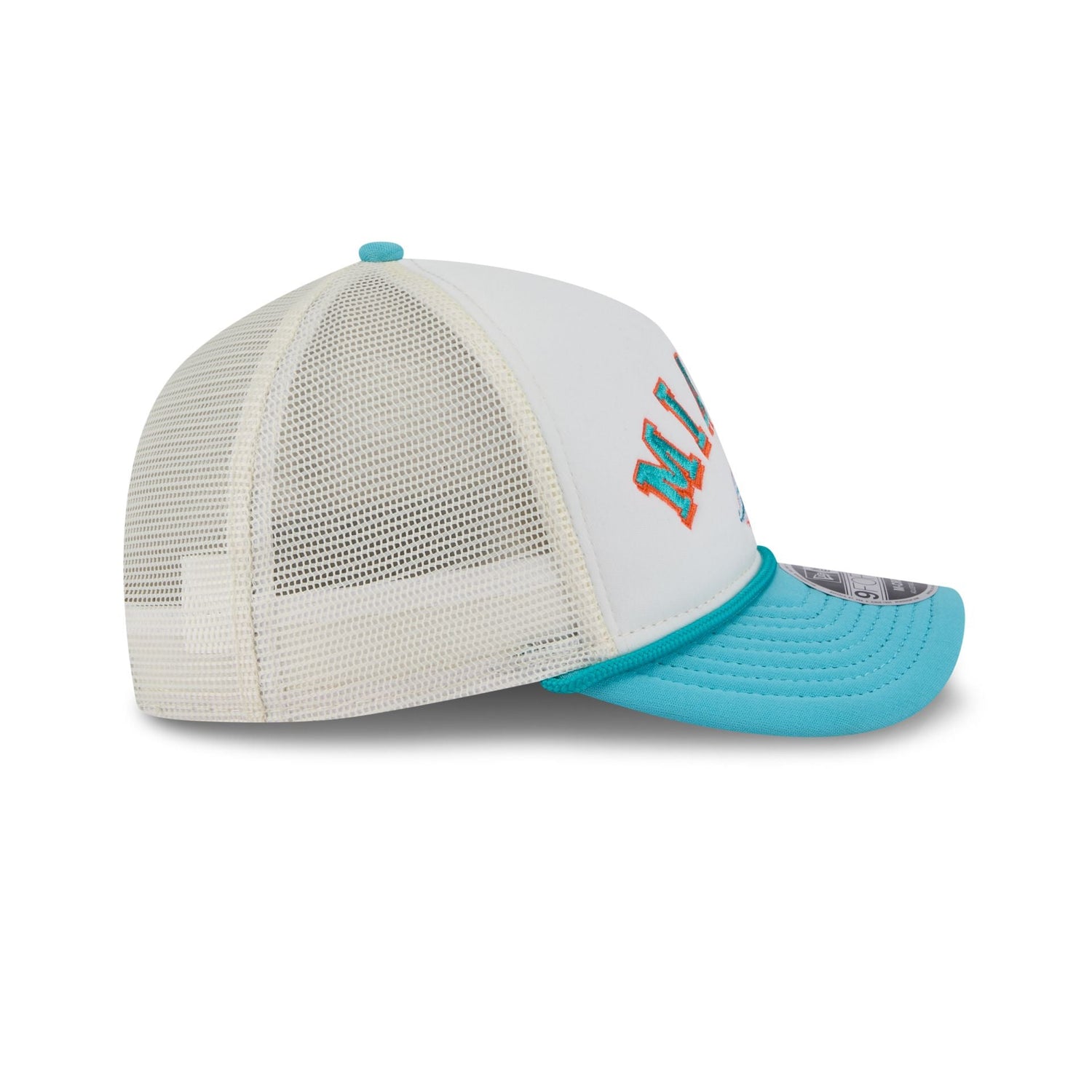 Miami Dolphins Chrome Arch 9FORTY M-Crown A-Frame Trucker Hat