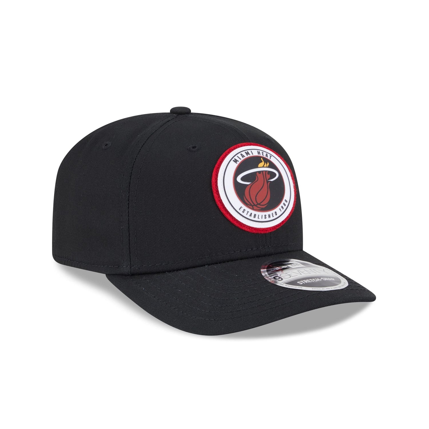 Miami Heat Circle Patch 9SEVENTY Stretch-Snap Hat