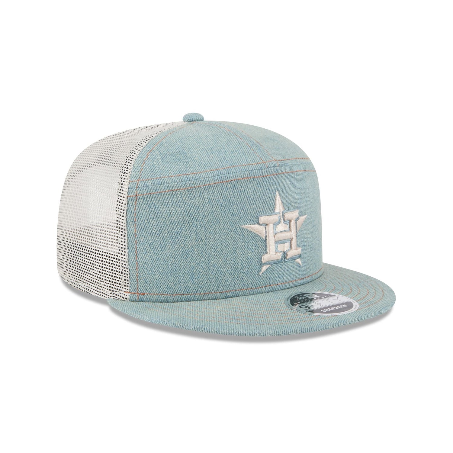 Houston Astros Denim Split Panel 9FIFTY Trucker Hat