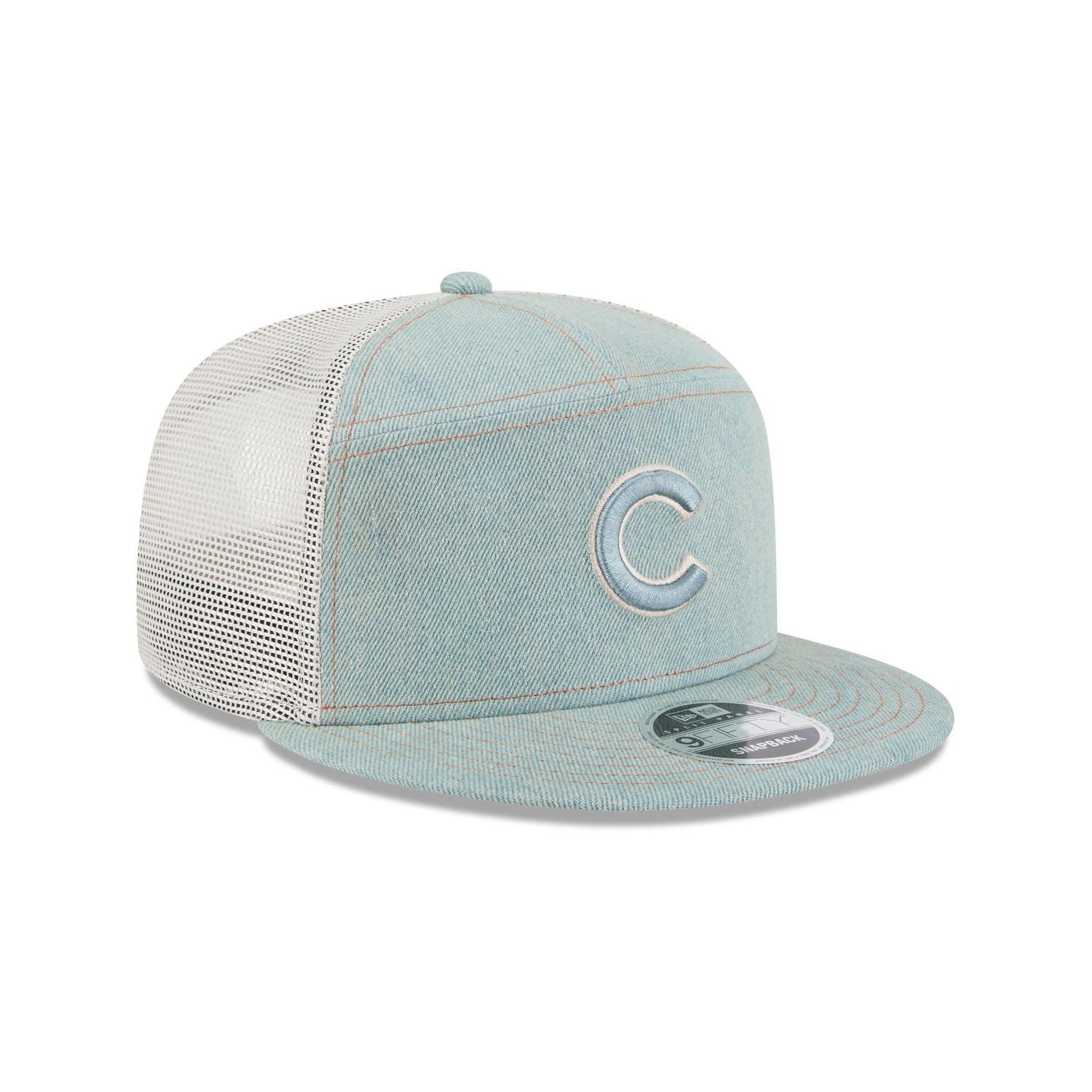 Chicago Cubs Denim Split Panel 9FIFTY Trucker Hat