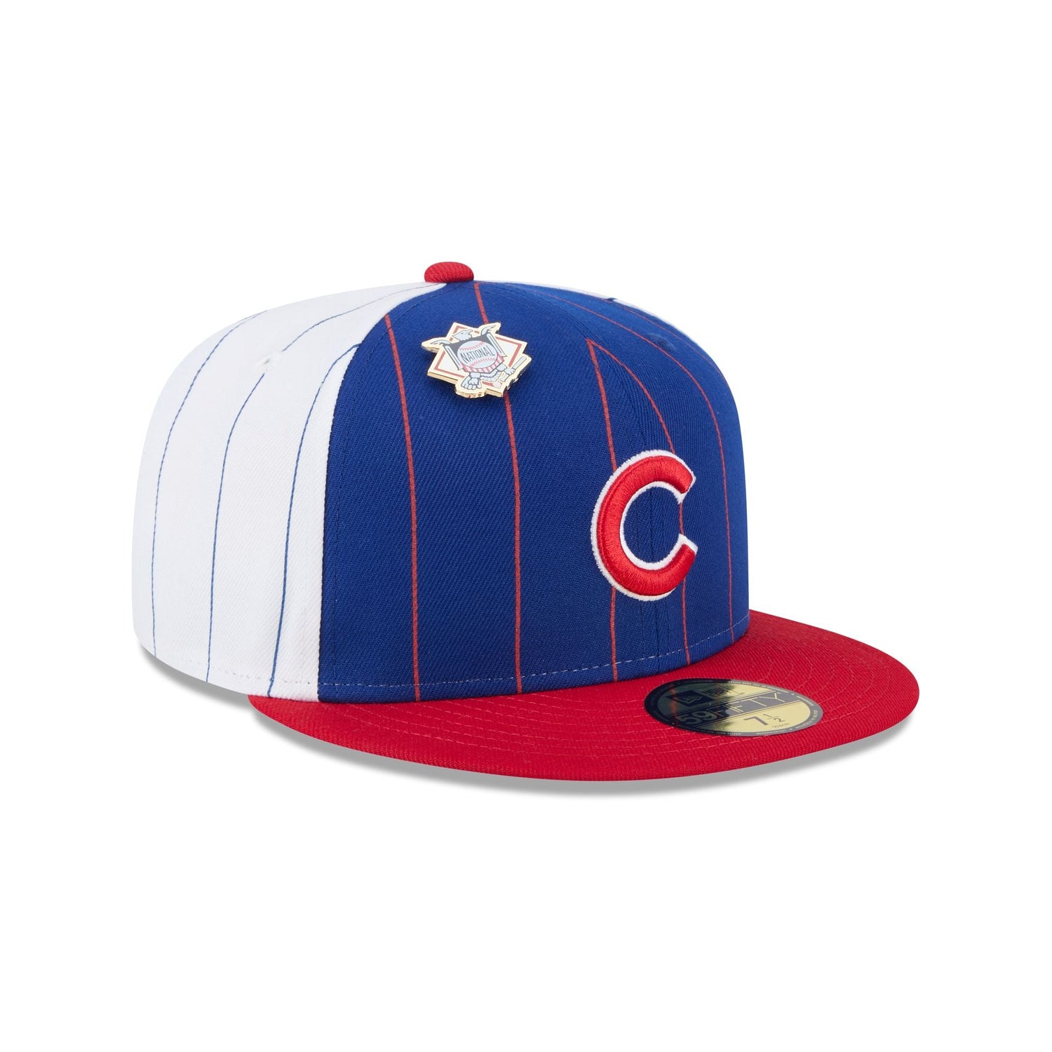 Chicago Cubs Pinstripe League Pin 59FIFTY Fitted Hat