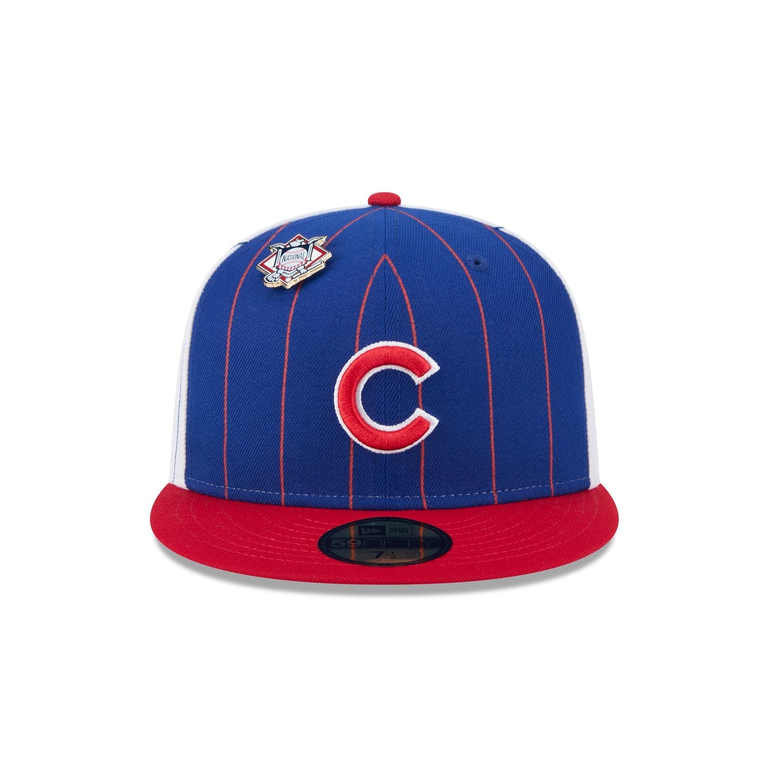 Chicago Cubs Pinstripe League Pin 59FIFTY Fitted Hat