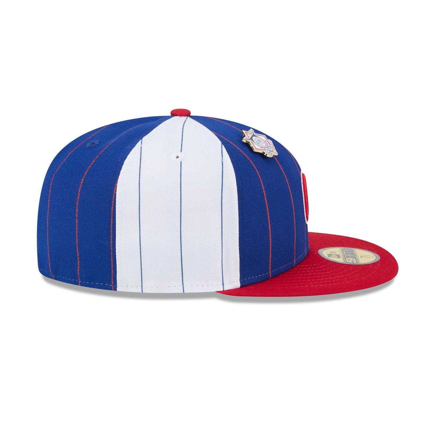 Chicago Cubs Pinstripe League Pin 59FIFTY Fitted Hat