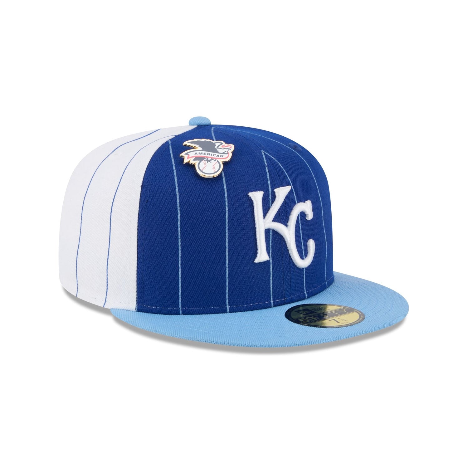 Kansas City Royals Pinstripe League Pin 59FIFTY Fitted Hat