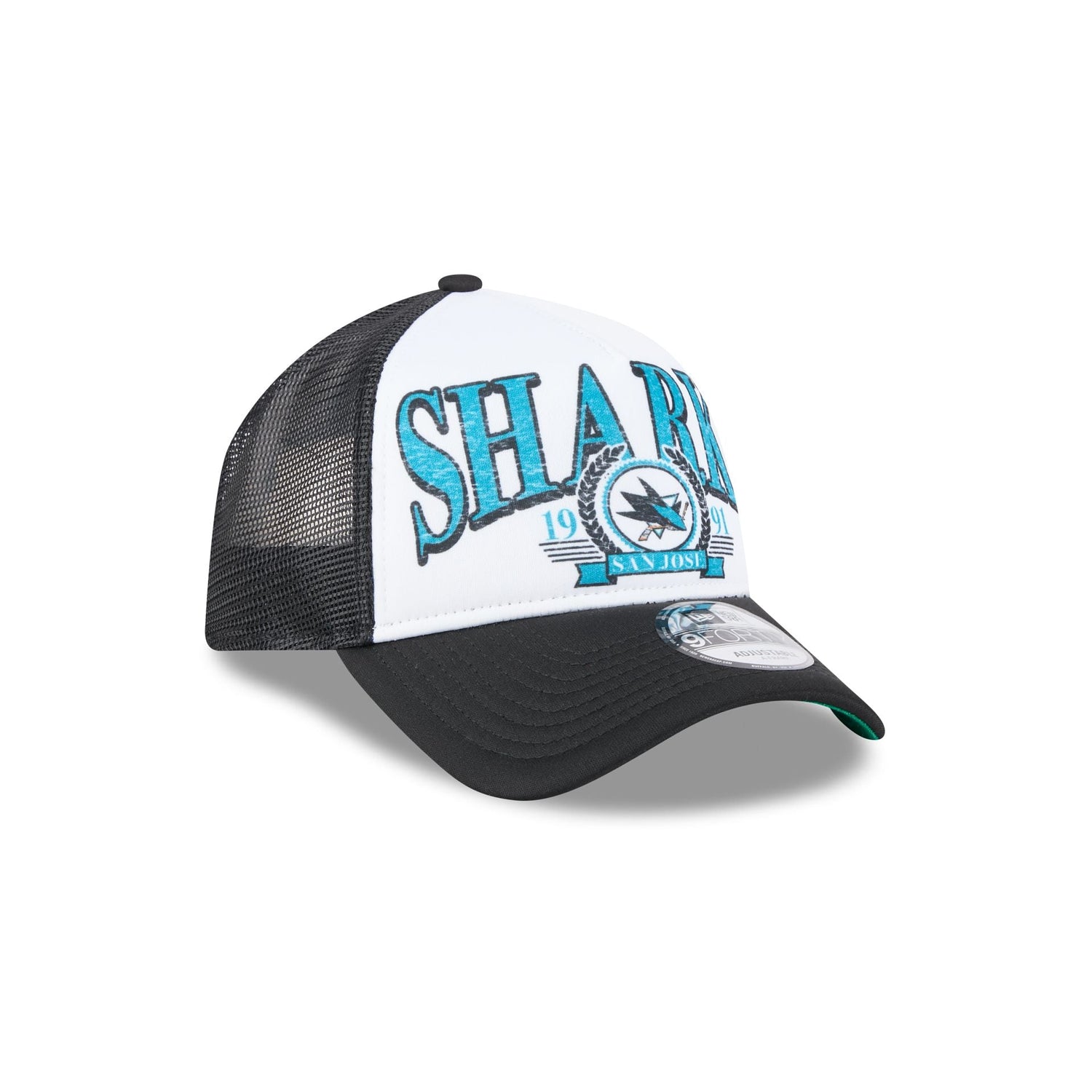 San Jose Sharks Distressed 9FORTY A-Frame Trucker Hat