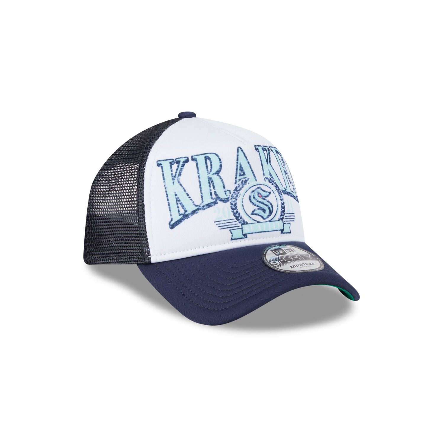Seattle Kraken Distressed 9FORTY A-Frame Trucker Hat