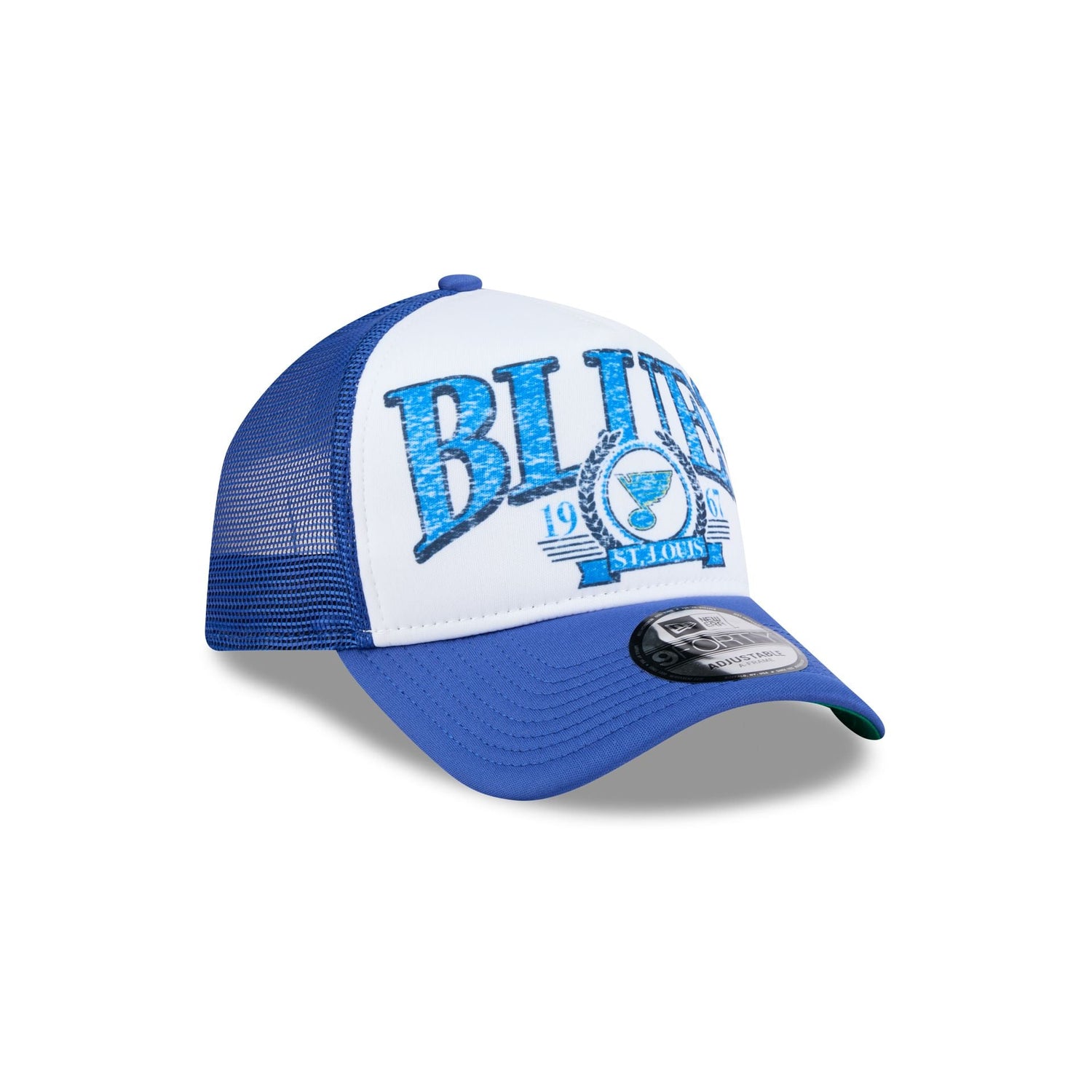 St. Louis Blues Distressed 9FORTY A-Frame Trucker Hat