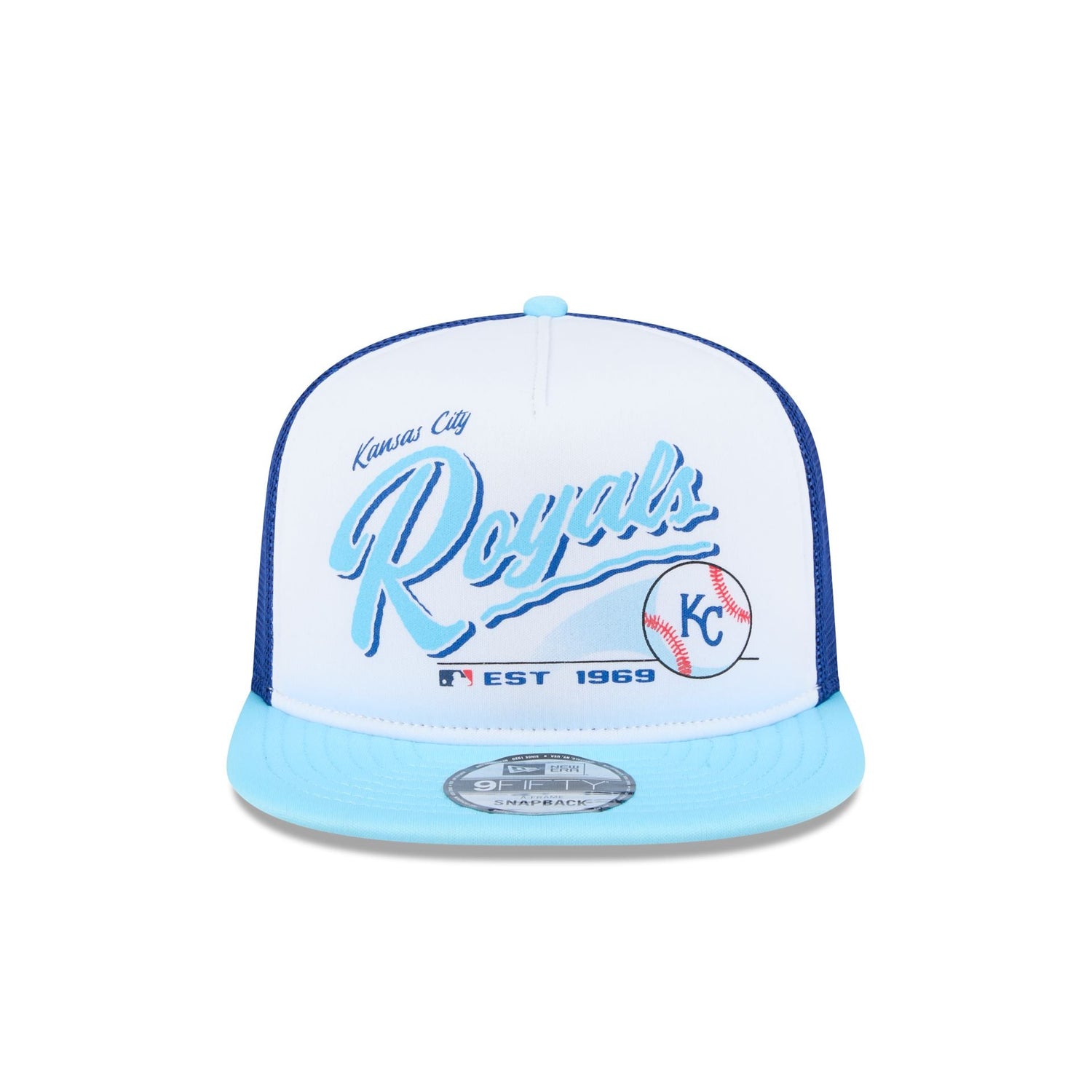 Kansas City Royals Retro Script 9FIFTY A-Frame Trucker Hat