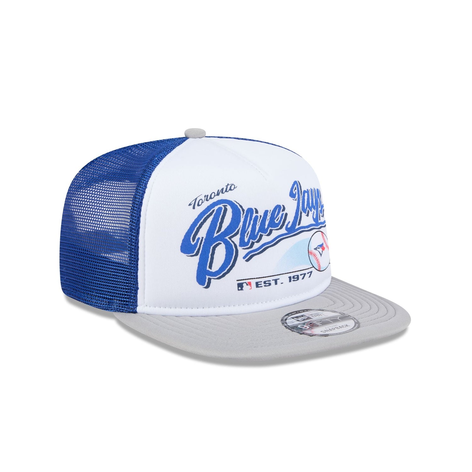 Toronto Blue Jays Retro Script 9FIFTY A-Frame Trucker Hat