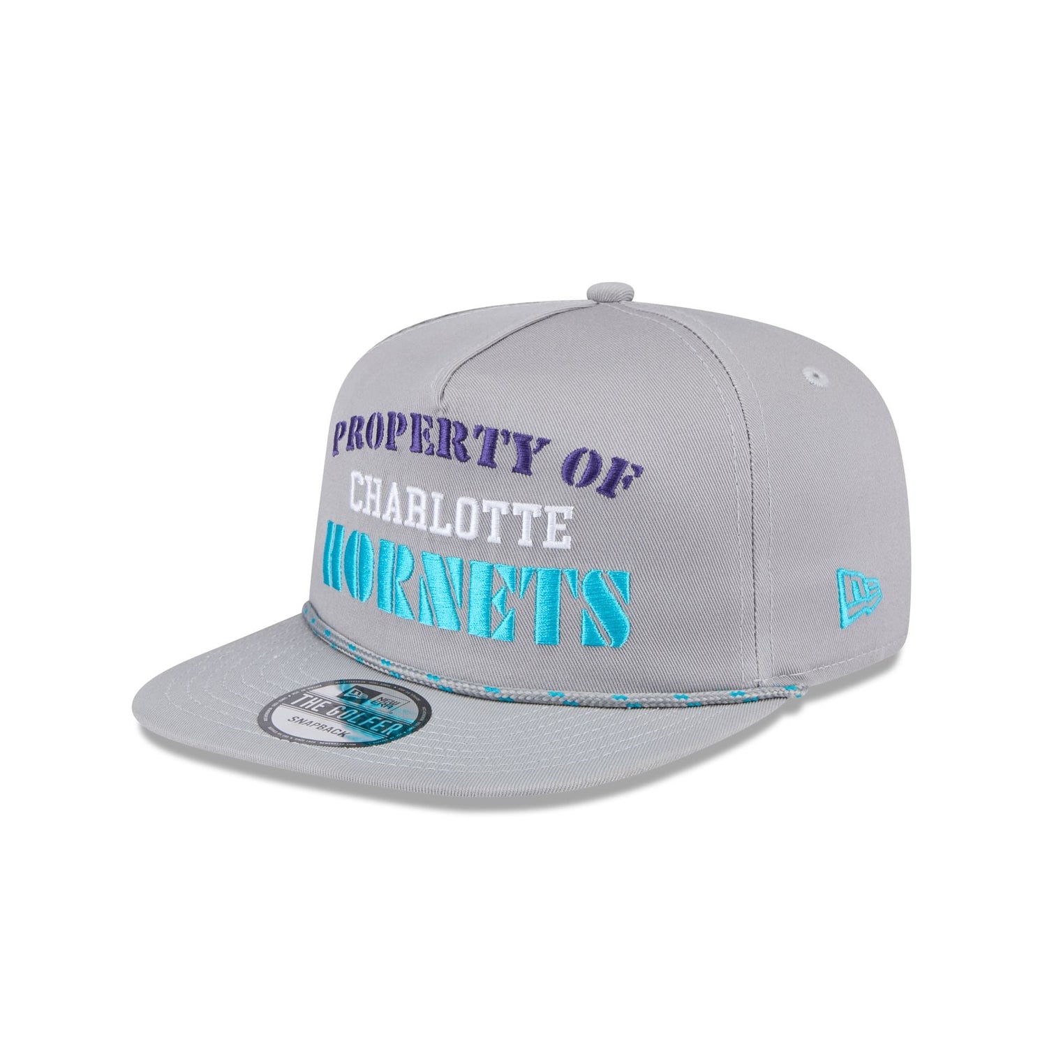 Charlotte Hornets Vintage Gray Rope Golfer Hat